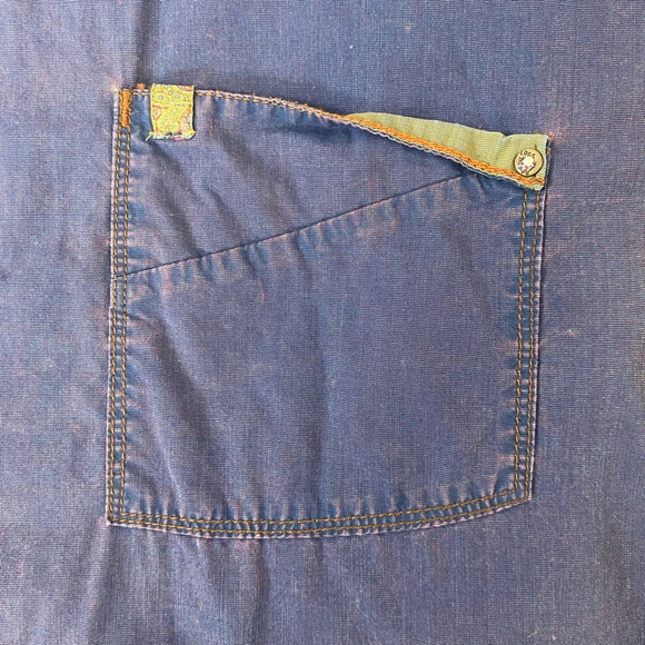 Robert Graham Jeans Button Up Shirt Large Blue Pink Long Sleeve Casual Acid Wash - Picture 12 of 16